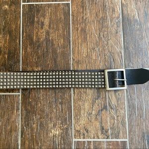 Black studded leather belt